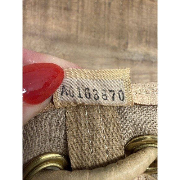 Dooney Bourke Vintage Monogram Leather Canvas Drawstring Bucket Bag Made In USA - Picture 8 of 15